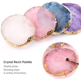 Natural Resin Agate Nail Color Mixing Palette Gel Nail Polish Drawing Holder Shelf Color Paint tray Nail Art tool