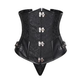 Womens Punk Goth Steampunk Victorian Corset Underbust Waistcoat Vest Top S M L