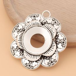 Pendant Necklaces 5pcs/Lot Tibetan Silver Large Flower Charms Pendants For Necklace Jewellery Making Findings AccessoriesPendant