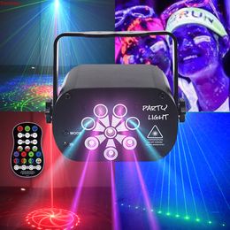 129 узоров USB Регаментированный светодиодный лазерный проектор Lights RGB UV DJ Sound Party Light для свадебной вечеринки по случаю дня рождения DJ спальня