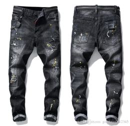 QNPQYX Unique Mens Ribbon Panelled Skinny Black Jeans Fashion Slim Fit Washed Motocycle Denim Pants Patches Hip HOP Trousers