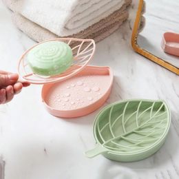 Creative Leaf Soap Dishes Home Kitchen Portable Soap Dish Rack Drain Soap Dish Double Bathroom Rack