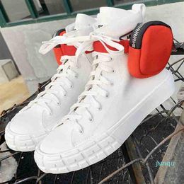 2022-Brand Design Men Women Cow leather Flat High Top Skateboard Shoe Lover Winter Snow Boots fashion Canvas Mini Purse Ankle
