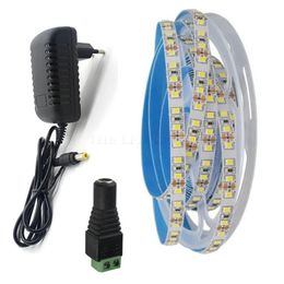 Strips Strip 2835 LED 5M 60Leds/M 300Led SMD RGB Lamps DC12V Flexible Light Tape Ribbon With Power AdapterLED StripsLED
