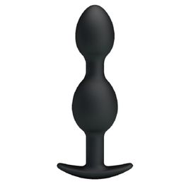 Large Pretty love silicone anal plug balls stimulation inner bouncy metal ball enhance contractility prostate massager sexy toys