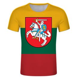 Men's T-Shirts Lithuania Custom DIY Tshirts Lietva Nation Flag Lover Tee Shirt Customize LIETUVA LT Country Team Parent-child Men ClothingMe