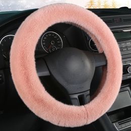 Steering Wheel Covers Universal 37-38cm Soft Plush Car Cover Interior Accessories Steering-Cover Winter Lady Car-stylingSteering