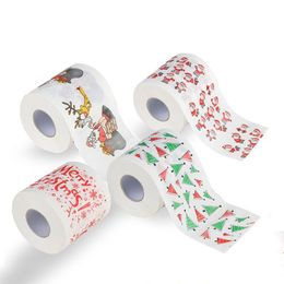 Merry Christmas Toilet Paper Creative Colorful Printing Pattern Series Roll Of Papers Fashion Funny Novelty Gift Eco Friendly Portable