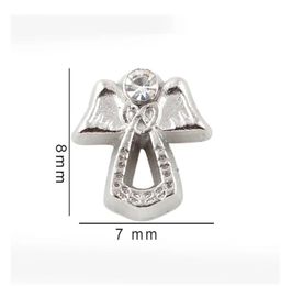 20PC/lot Crystal Angel Wing Charms Floating Locket Charm Fit For Glass Memory Magnetic Lockets Jewelrys