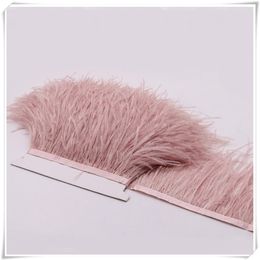 pink feather boas wholesale Australia - 10yards lot Feather Boa Stripe for Party pink white Long Ostrich Feather Plumes Fringe trim 10-15cm Clothing Dress skrits Accessor274Q