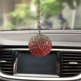 Interior Decorations Car Decoration Pendant Crystal Ball Auto Rearview Mirror Hanging Ornaments Carro Products Bling Accessories Girl GiftsI