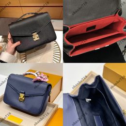 Real Cowhide Emboss Women Shoulder Messenger Bag Designer Handbags Black Navy Totes Crossbody Bags with Strap Luxury Lady Purses Clutch Wallets