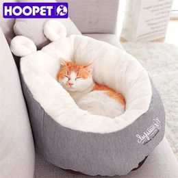 HOOPET Pet Cat Dog Bed Warming Dog House Soft Material Sleeping Bag Pet Cushion Puppy Kennel 201225