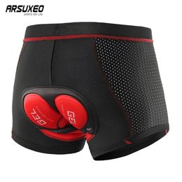 ARSUEXO Upgrade Cycling Underwear Pro 3D Gel Pad Mountain Bike MTB Shorts Shockproof Road Bicycle Underpants Breathable 001C 220721