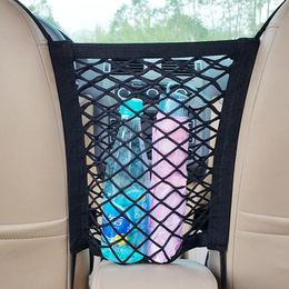 Car Organiser Universal Strong Elastic Seat Storage Net Pocket Mesh Bag Between Black Luggage Holder For Auto CarsCar