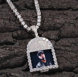 Custom Made Photo Pendant Gold Silver Family House Shape Pendant Necklace for Men Women gifts Hiphop jewelry