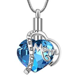 Pendant Necklaces Always In My Heart Women Locket Cremation Memorial Mom Dad Pet Ashes Urn Necklace Jewellery Keepsake PendantPendant