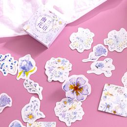 Gift Wrap 46Pcs/box Quiet Orchid In The Deep Valley Decorative Stickers Diy Scrapbooking Stick Label Year Gifts Decor