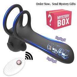 Couple Vibrator With Cock Penis Ring Wireless Remote Cockring Vaginal G Spot Massager Masturbation sexyy Toys For Men Women