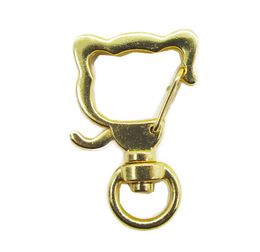 22X33MM Cat shape High Quality Zinc Alloy Carabiner Swivel Clasps For Key Ring & Key Chain Rose Gold Tone sy222