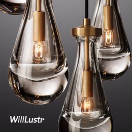 Современный свет роскошный водяной кулон подвесной лампа креативный кристалл ChanderLier отель Villa бар обеда для спальни спасения медный висящий освещение