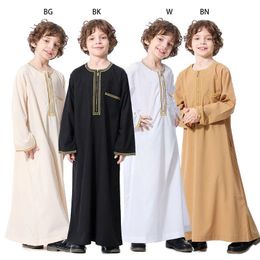 muslim kids clothes Canada - Ethnic Clothing Muslim Kids Boys Jubba Thobe Robe Arab Islamic Middle Eastern Teen Zipper Long Sleeve Robes Fashion