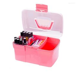 Nail Art Storage Box Plastic Scissors Makeup Organizer Jewelry Polish Pen Container Manicure Tool Case