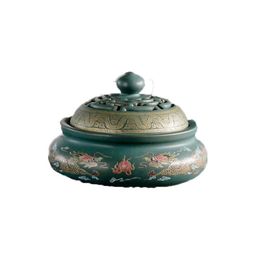 Fragrance Lamps Arabic Enamel Ceramic Incense Holder Yoga Decoration Vintage Craft Burner For Home Living Room Gift ItemsFragrance
