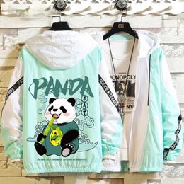 Men's Jackets Panda Print Hooded Summer Jacket Men Clothing Japanese Streetwear 3XL 2022 ArrivalsMen's