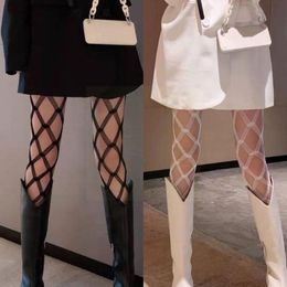 Socks & Hosiery Women Pantyhose Black White Tights Ladies Fishnet Net Burlesque Stocking Pattern HoiseSocks