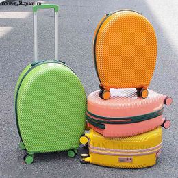 '' Inch Carry Our Suitcase On Wheels Travel Rolling Luggae Kids Rounded Luggage Cabin Trolley Bag Cute Small case Gift J220708 J220708