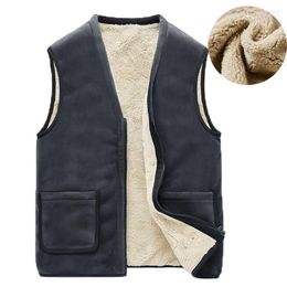 Men's Vests Autumn Winter Casual Sleeveless Jacket Men Warm Fleece Mens Vest 5XL Black Thick Gilet Kare22