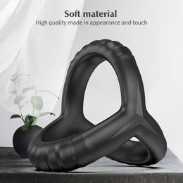 AA Sex Toys Unisex Wholesale Cockrings Reusable Silicone Semen Cock Ring Penis Enlargement Delayed Ejaculation Sex Toys for Men Chastity Cage Chastity Inflatable