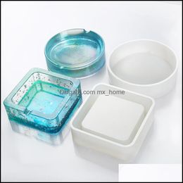 Ashtray Sile Mould Epoxy Resin Round Square Moulds Diy Craft Making Supplies Handmade Gifts Drop Delivery 2021 Tools Arts Crafts Home Garde