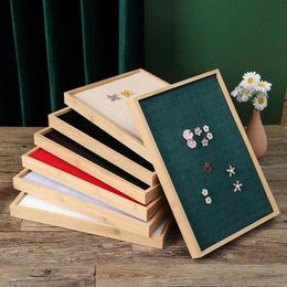 Jewelry Pouches Bags Bamboo And Wood Hundred Earring Tray Display Cushion Storage StandJewelry