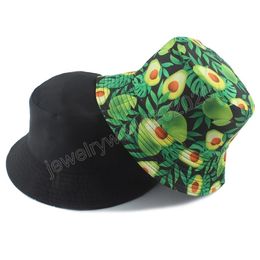 Fashion Summer Bucket Hat For Women Men Bob Fruit Print Sun Protection Fishing Cap