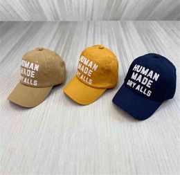best hats for men UK - Best Quality 2022ss Human Made Fashion Baseball Cap Men Embroidered Human Made Women Hats Inside Label Adjustable Caps T220726