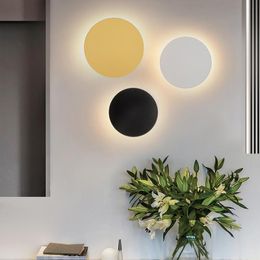 Wall Lamp Modern LED Light Round Creative Living Room Decoration Indoor Bedside Home Lighting Fixture 110V 220V Sconce LuminaireWall