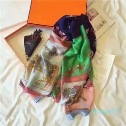 Beautiful classic beautiful women spring summer pattern silk scarf size body effect is excellent