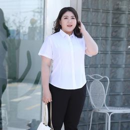 Women's Blouses & Shirts 2022 Summer Plus Size Work Wear Shirt For Women Large Blouse Short Sleeve Formal Office White 3XL 4XL 5XL 6XL 7XL 8
