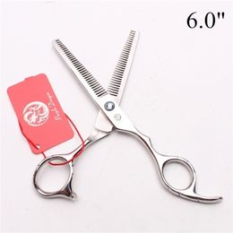 6" 17.5cm Japan Steel Barber Scissors Thinning Shears Double Side Teeth 15% Rate Pro Hair Styling Tool Z2001 220317