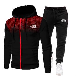 Tracksuits Autumn/Winter Tracksuit Mens Fishing Hoodie Set Plus Fleece Outdoor Sports Warm Long Sleeve Pants Pullover Fashion Clothing P3TR