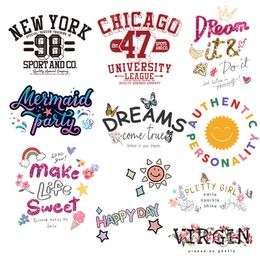 Sewing Notions DIY Patches Iron on Transfers Patches Clothes Stickers A Level Washable Heat Press Letter Clothing T Shirts Applique