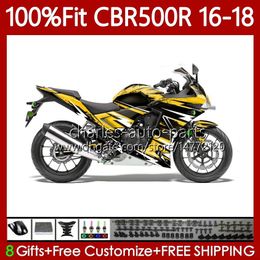 Injection Bodywork For HONDA CBR500CC CBR 500 CC 500R 2016-2018 111No.135 CBR500 R RR 500CC Body CBR500R 16 17 18 Gold Black CBR500RR 2016 2017 2018 OEM Fairing