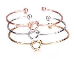 Love Heart Knotted Bangle Bracelet Adjustable Open Bracelets Valentine's Day Gift Jewellery for Women