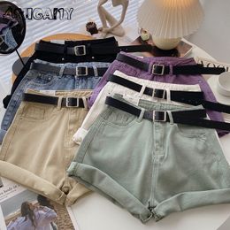 Ashgaily High Waist female Fashion Casual Summer coolwomen Denim Shorts Wide Leg Hollow Out Plus Size Jean 220602