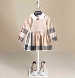 Princess Baby Girls Dresses for 0-5Y Casual Long Sleeve Plaid Dress Infant 1st Birthday Party Dress Toddler Baby Girl Clothes G220506