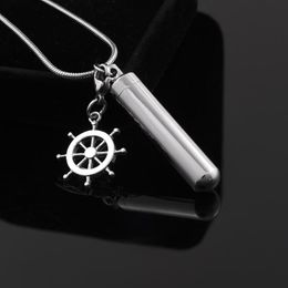 Chains Blank Openable Tube Lockets Stainless Steel Ashes Pendant Necklace Keepsake Urns With CompasChains