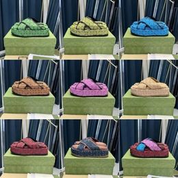2023 summer new G family heightened thick-soled slippers embroidered printing casual wear all-match comfortable non-slip sandals sizes us 10/11/12 bigger size 40/41/42/