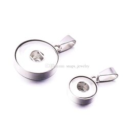 Stainless Steel 12mm 18mm Snap Button Charms Pendants Buttons to Make DIY Snaps Bracelet Necklace Snap Jewellery